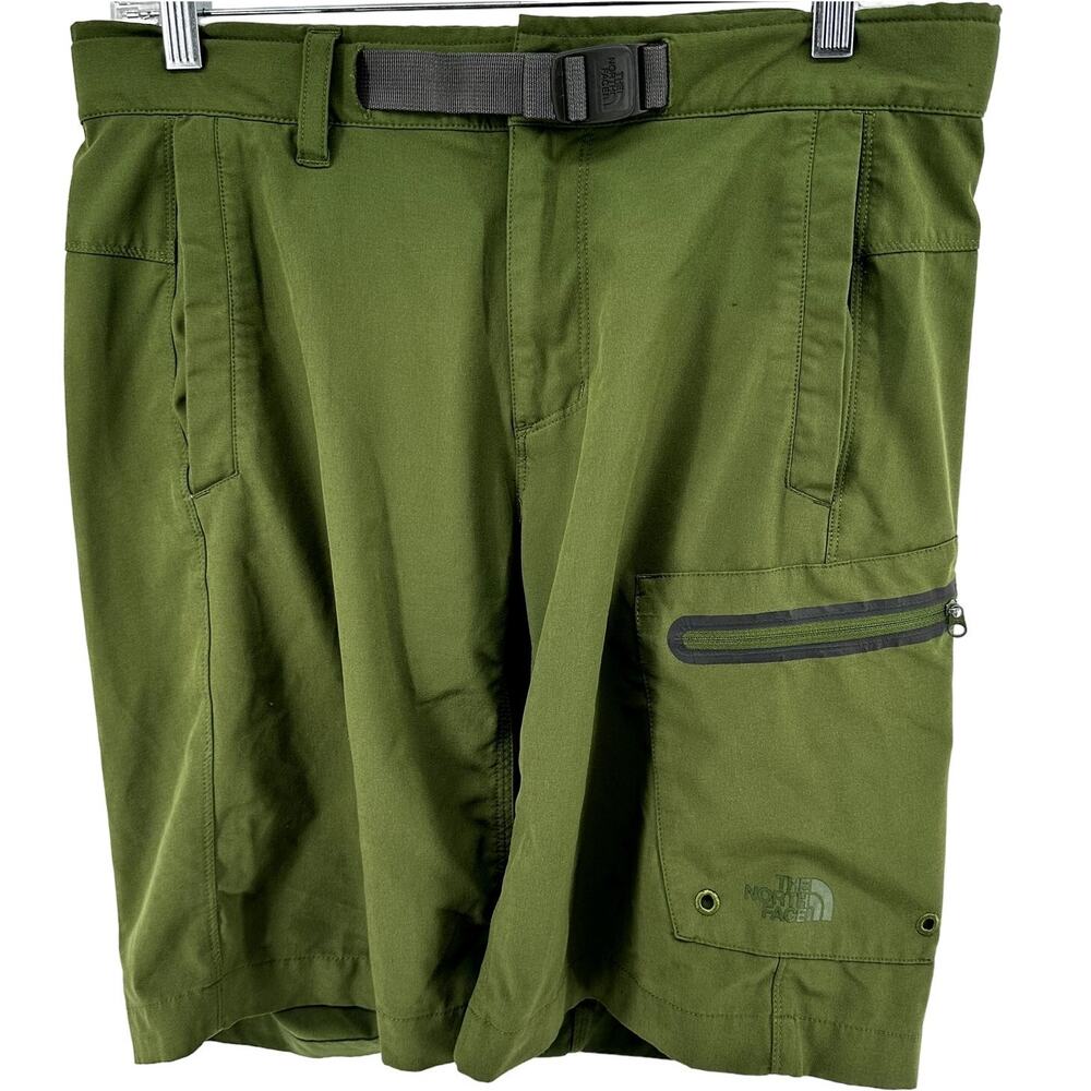 North Face Apex Washoe Short Cargo UPF 50 Outdoor Stretch Web Belt Green 30